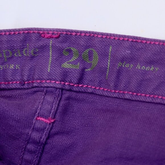 KATE SPADE New York Jeans 29 BROOME STREET PURPLE violet SKINNY Ankle denim pant - Picture 12 of 15